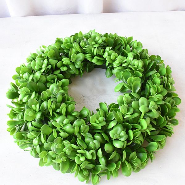 

artificial garland green leaf iron wire artificial flower vine rattan door hanging decoration jasmine grass ring wedding decor