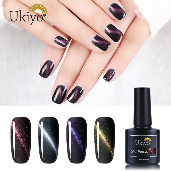 

ukiyo 10ml cat eye coat gel nail polish uv soak off magnetic 3d cat eye effect coat gel lacquer need magnet nail art, Red;pink