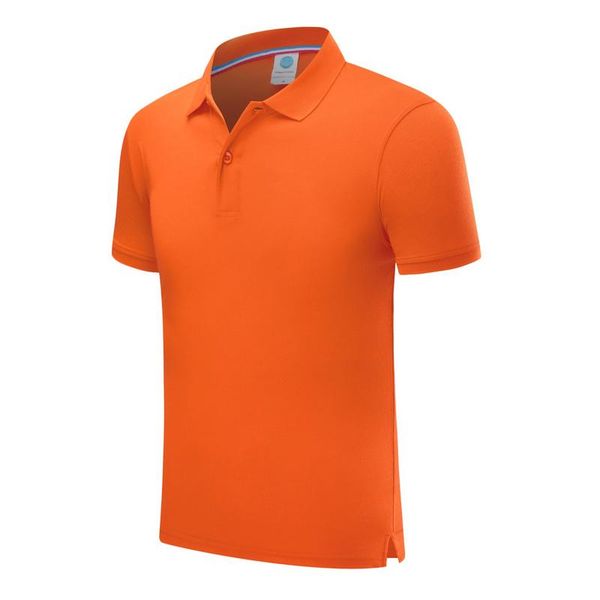 

sd 20074 cf 2019 new solid color short-sleeved polo shirt comfortable and breathable men and women orange t-shirt, Black