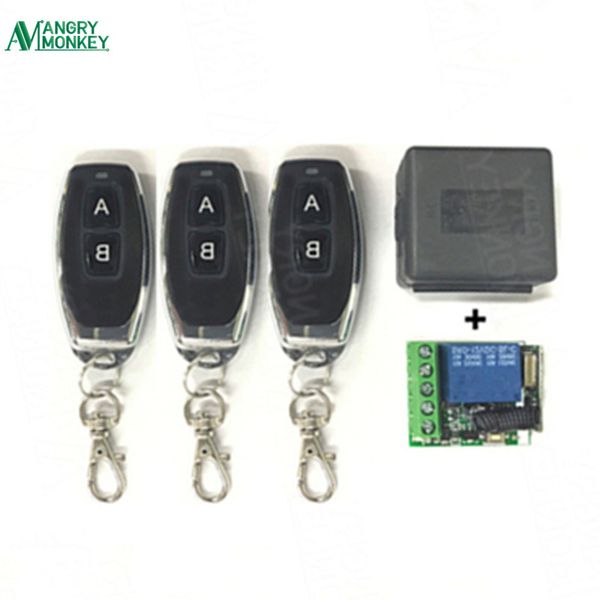 

4 pieces rf transmitter 433 mhz remote controls 433mhz universal wireless remote switch dc 12v 1ch relay receiver module