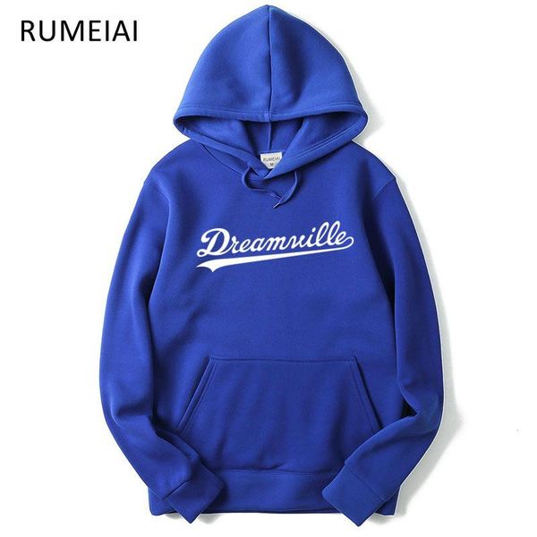 

rumeiai 2018 новой толстовка мужчины hip hop dreamville j cole логотип hooded swag письмо руно j cole hoodie winter толстовка мужчины пулове, Black