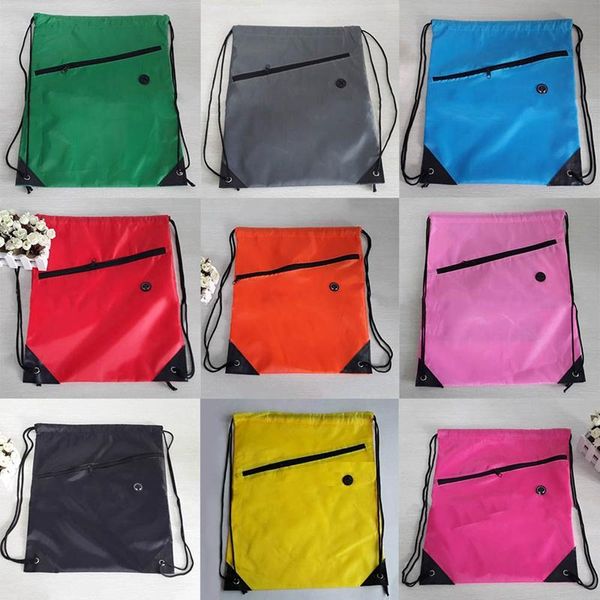 

9 colors portable waterproof nylon shoe bags drawstring dust backpacks storage pouch outdoor travel sports storage gym bags