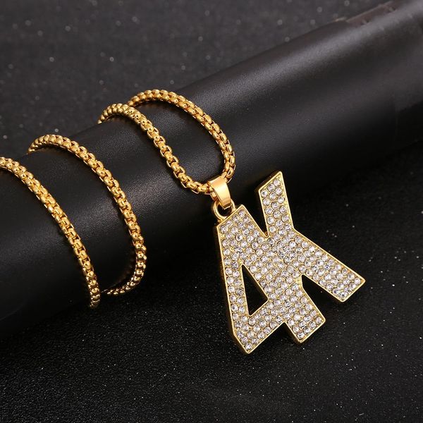 

mens hip hop long necklace jewelry gold chains with crystal necklace diamond piece pendant statement necklaces women men 2pcs, Black