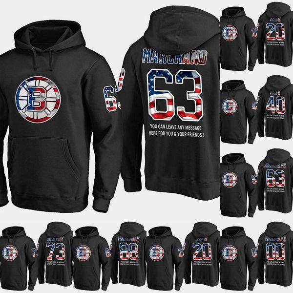 

Mens Boston Bruins USA Flag Hoodie 55 Noel Acciari 42 David Backes 10 Anders Bjork 47 Torey Krug Hockey Sweatershirt Jerseys Black S-XXXL