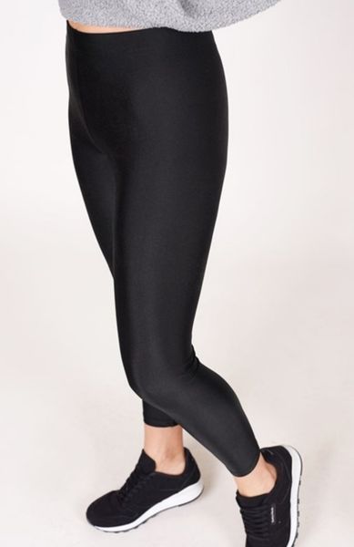 

new fashion black colour women's high waist bright fit spandex tights