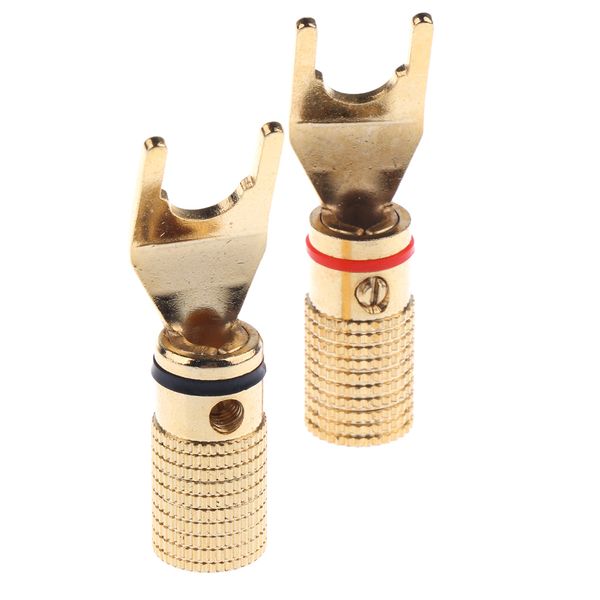 

2x speaker banana spade подключи винт y тип латунный позолоченный разъем
