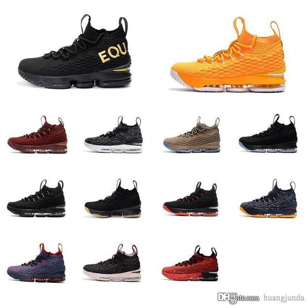 

womens lebron 15basketball shoes black white team red grey boys girls youth kids lebrons xv sneakers tennis with box