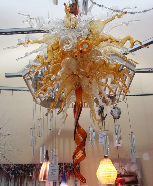 

villa foyer decor new blown glass art chandelier light chihuly style italian style designed modern art gold murano glass chandelier