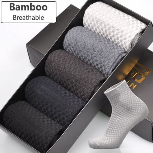 

men bamboo fiber socks brand new casual business anti-bacterial deodorant breatheable man long sock, Black