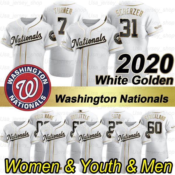 

washington max scherzer jersey juan sot trea turner anthony michael taylor patrick corbin white golden edition 2020 season jerseys, Blue;black