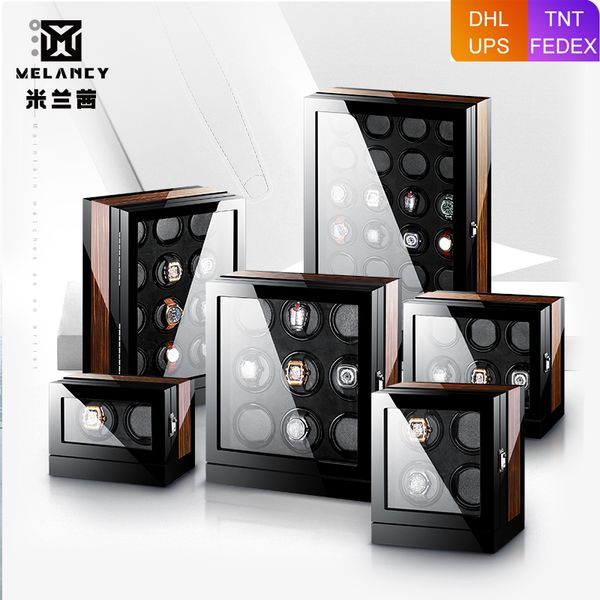 

new version watch winder for automatic watches wooden watch accessories box watches storage, Black;blue