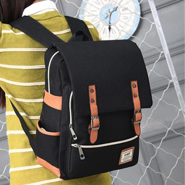 

women and men vintage canvas backpacks school backpacks bag