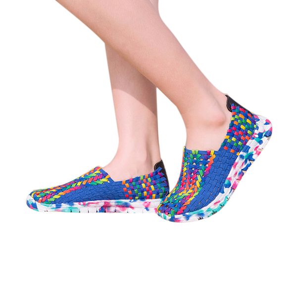 

nice women shoes summer flats female loafers women casual flat woven shoe brethable slip on colorful shoe mujer plus size 51, Black