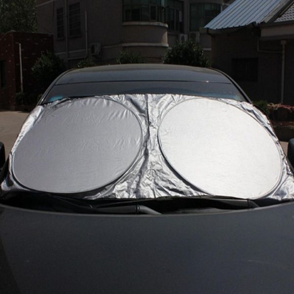 

car sunshade front block car sun block coated silver cloth double ring sun visor super sunscreen oversized