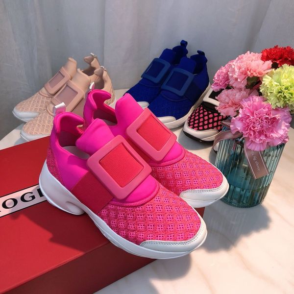 

platform rv square buckle multi-color rhinestone casual shoes increase one pedal grid sponge cake wild thick bottom sneakers3, Black