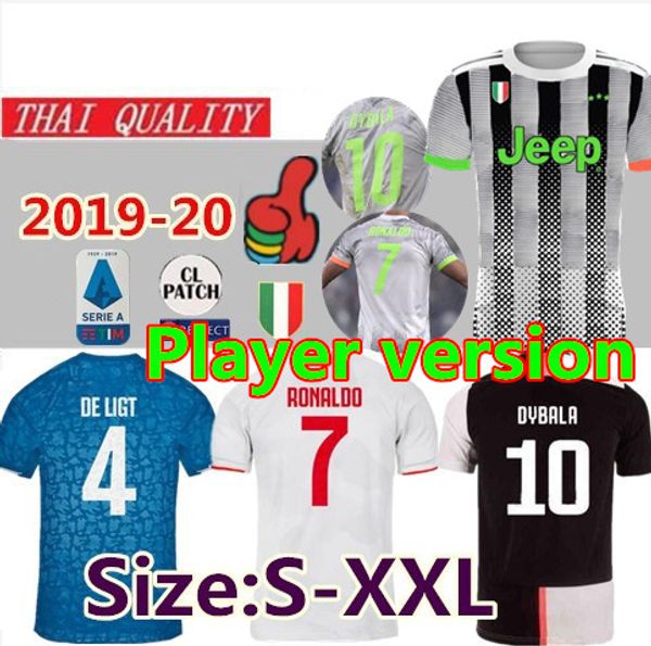 

Fan player ver ion 2019 2020 fourth ronaldo palace occer jer ey thai quality 19 20 de ligt dybala futbol maillot football hirt ize 2xl, Black;yellow