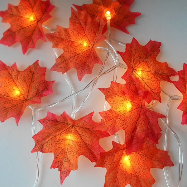 

led maple leaf strings thanks giving day holiday lighting home courtyard christmas decoration lights string
