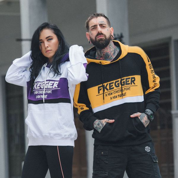 

hoodies original old bf wind men's wear even hat lovers hip hop hoodies easy tide brand spelling color sweater men and womenhoodie hood, Blue;black