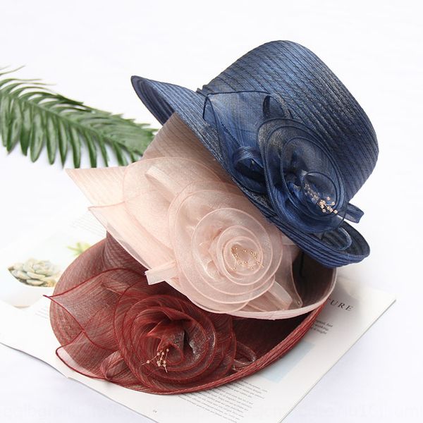 

foldable ougen yarn female female flower mesh basin sun hat outdoor big eaves sun hat, Blue;gray