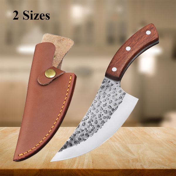 

2 размеры ручной работы кованой высокоуглеродистой стали обвалки нож кухонные ножи мясника нож мясо кливер открытый кулинария cutter tool