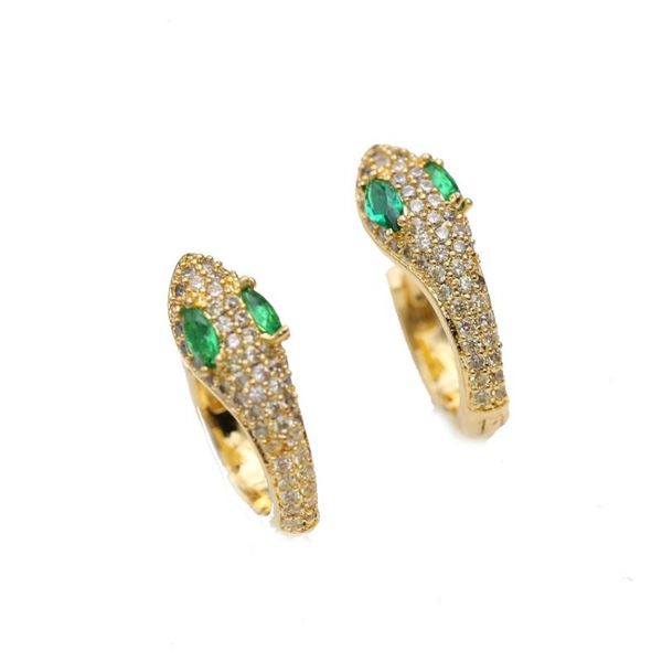 

personality creative snake earrings small and exquisite funny animal inlaid zircon ear buckle simple fashion earrings earrings female, Golden;silver