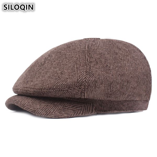 

siloqin winter men's berets hat warm fashion characters tongue caps for middle-aged men leisure tourism gorra hombre dad's hats, Blue;gray