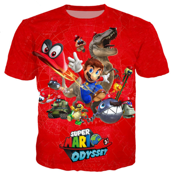 

классический мультфильм аниме super mario odyssey новейшая модная футболка с 3d принтом для мужчин и женщин лето с круглым воротом с коротки, White;black