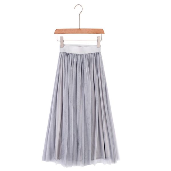 

new arrival tulle skirts woman's tulle skirt elastic high waist pleated half length midi skirt dropshiping, Black