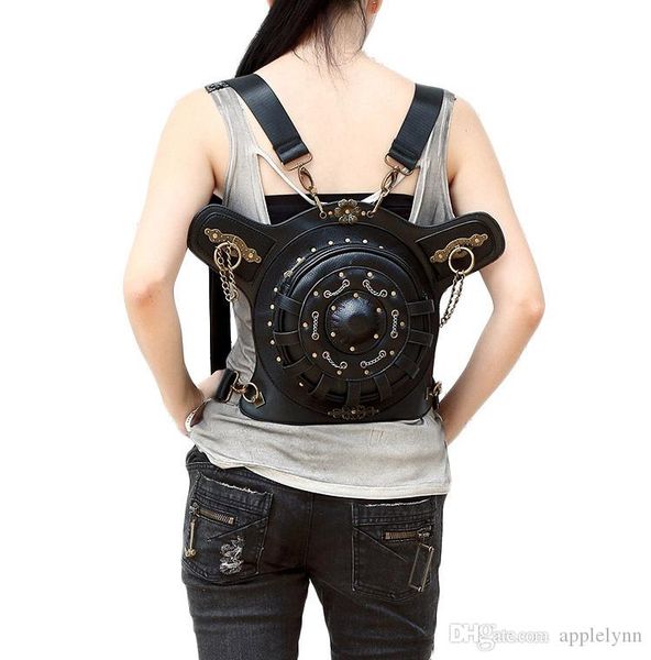 

women's punk bag messenger bags shoulder leg waist bag women multifunction round backpack vintage retro rock style