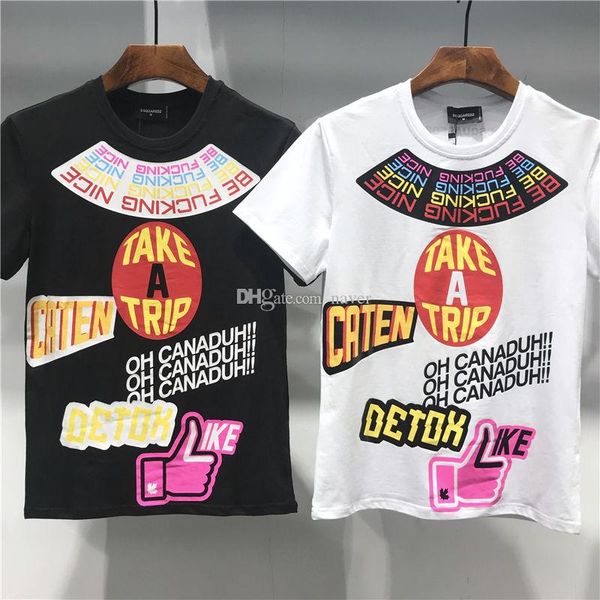 

2019 лето новое прибытие высокое качество Мужская одежда дизайнер футболки D2 печат