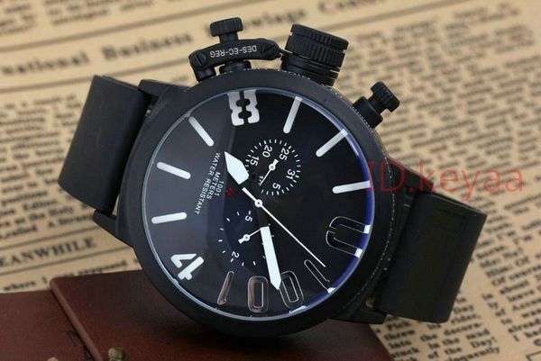 

black case luxury mens watch sports 50mm big boat silver rubber classic automatic movement mechanical u designer watches wristwatches, Slivery;brown