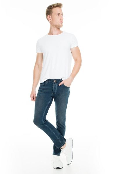 

buratti normal waist narrow cutting narrow trotting jeans male jeans pants 7130f343artos, Blue