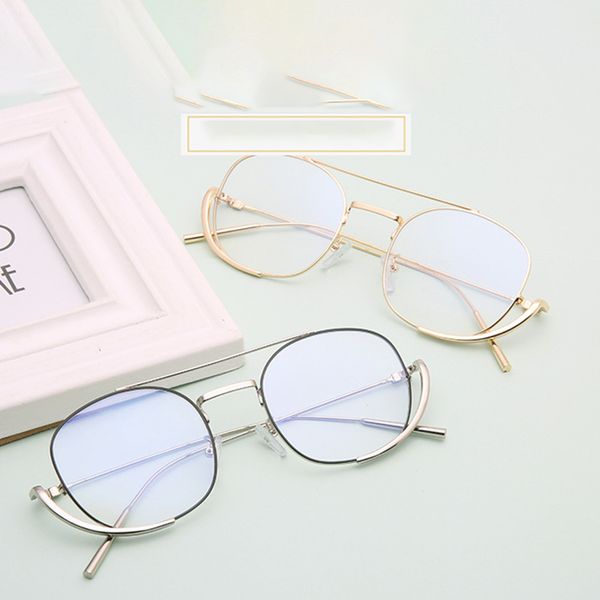 

clear glasses retro eyeglasses metal myopia eyewear women men spectacle transparent lens eyeglasses, White;black