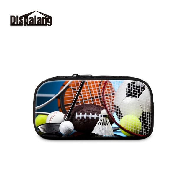 

portable beautiful makeup printed sporty balls p on pen box pouch girl stationery bag foldable woman stationery storage bags