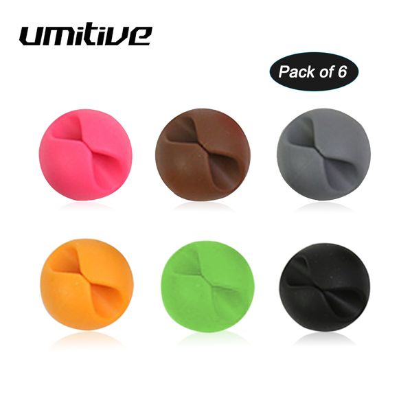 

umitive 6pcs/set office accessories winder desk organizer set for data cable headphone cable mouse