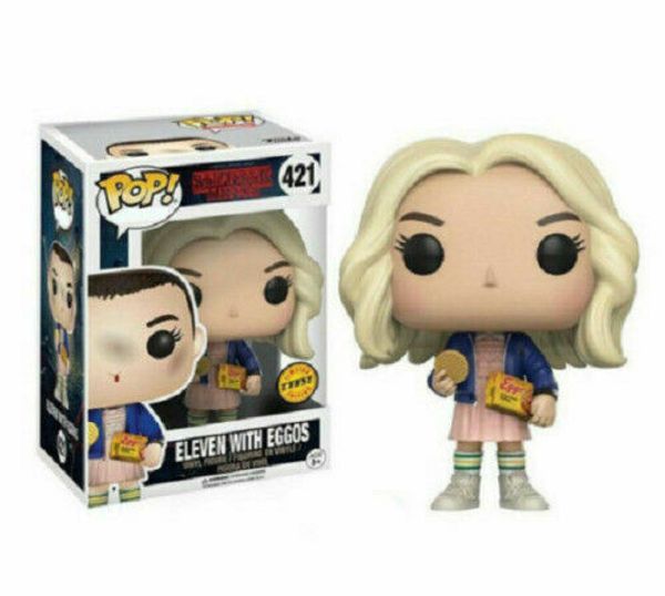 

stranger things eleven with eggos chase #421 funko pop television action vinyl figure toy with box