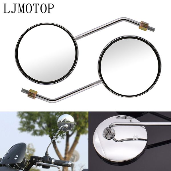 

motorcycle rear view mirror 8mm 10mm side mirror round silver for cr 250 nc750x kx 125/65 kx250f rayon