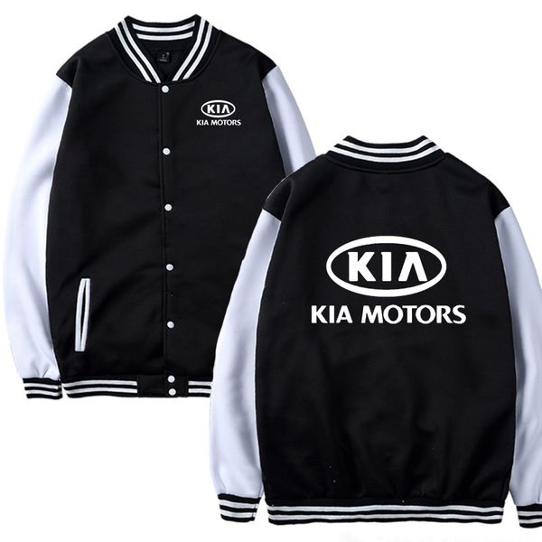 

mens baseball jacket kia car printed casual hiphop harajuku warm sweatshirts mens baseball uniform slim fit clothing, Black;brown