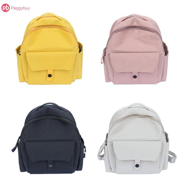

preppy style mini women backpack casual zipper canvas school backpack pure color shoulder travel bag zipper mochila feminina