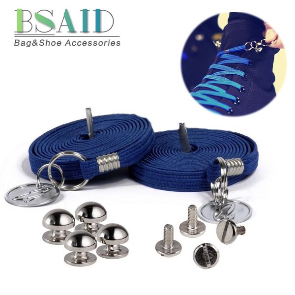 

bsaid child no tie shoelaces for kids casual shoes boy girl fashion shoelaces with metal circle decor lazy sneaker shoe laces, Black