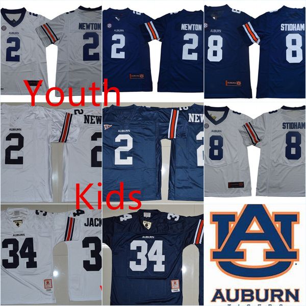 

Youth NCAA #8 Jarrett Stidham Auburn Football Jersey Stitched Kids #2 Cameron Newton #34 Bo Jackson Auburn Jersey S-2XL