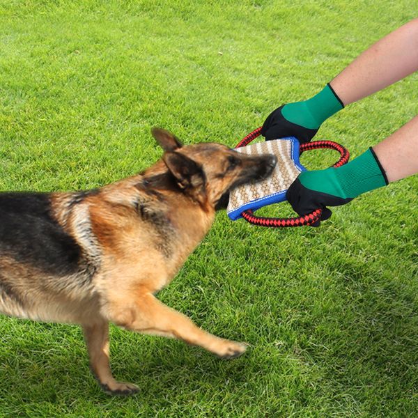 Jute Dog Bite Pillow Dogs Training Playing Toys Pet Chewing Teeth