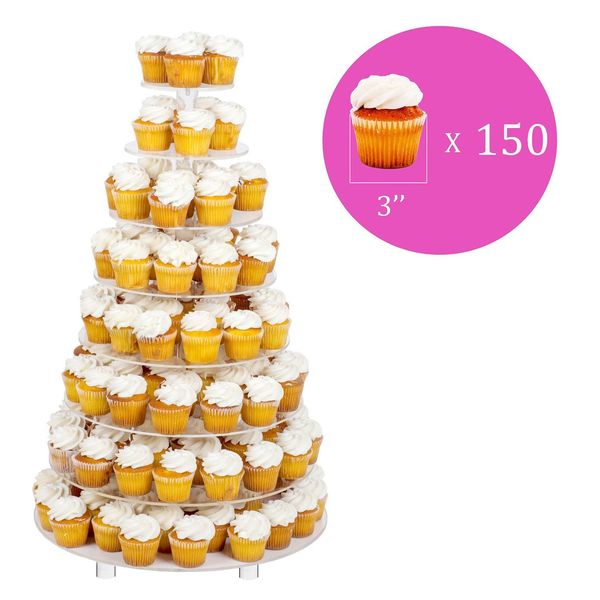 

8 tier wedding party acrylic round cake stand/cupcake stand tower/dessert stand/pastry serving platter/food display stand for big event (8rf
