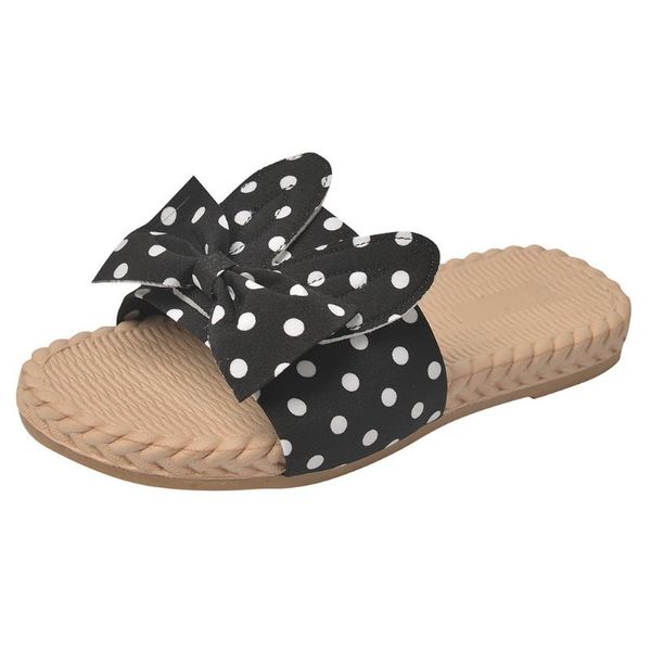 

breathable butterfly-knot woman flip flops anti-slip sport walking flip flops women lace-up shoes lightweight breathable slipper, Black