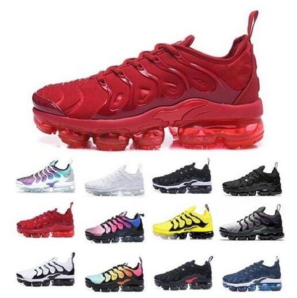 

2019 tn plus men running shoes triple black white sunset p blue wolf grey usa designer shoes sport sneakers chaussures