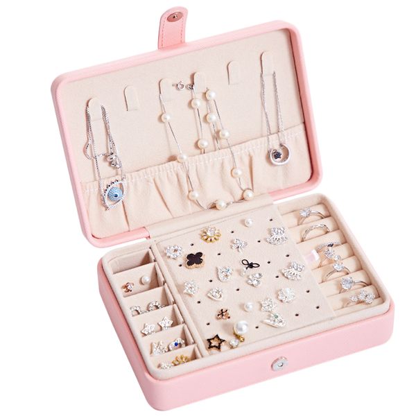 

pu jewelry box magnetic buck браслет серьги ожерелья кольца ювелирные хранения дело ларец кабинет портативный, Black;blue
