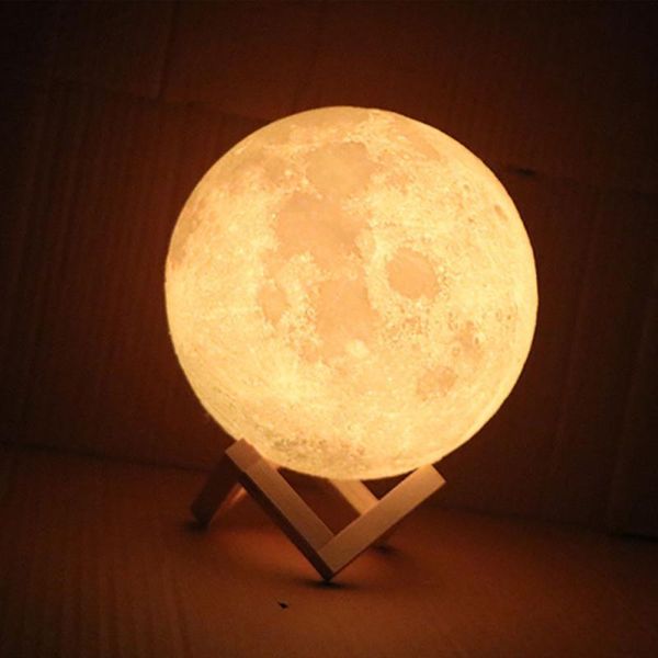 

house decoration 16 colors change moon lamp 3d print night light rechargeable lamp lights remote led moon light gift dropship