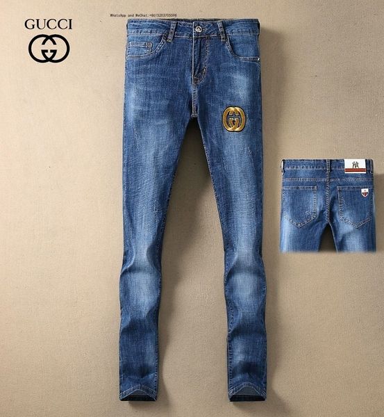 

Осень и зима Новый шаблон Мода джинсы Мужчины High Street Синий Милл Белый Hole Тонкий маленькие ноги Брюки Брюки Хорошее качество