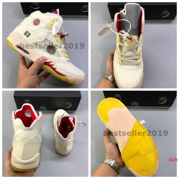 

with off mens 5 sail white cream black metallic muslin fire red 3m reflective basketball shoes 5s men baskets sports sneakers ct8480-100