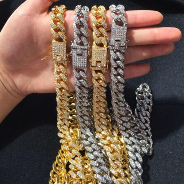 

Мужчины хип-хоп замороженный вне Шику полный Паве стразами цепочка ожерелье мода